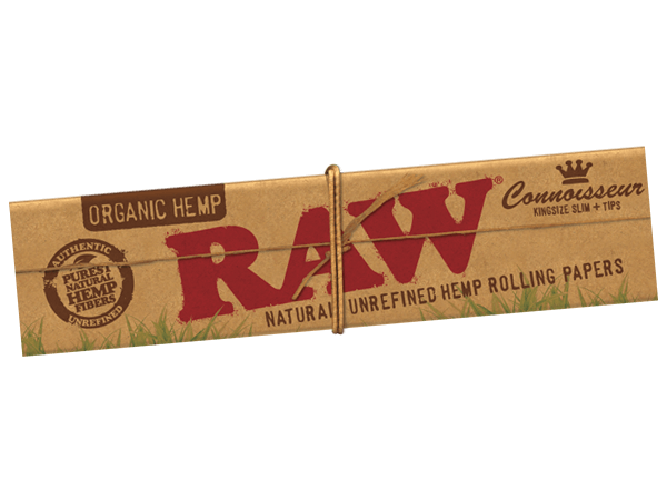 Raw Organic Connoisseur Kingsize Slim Papers with Tips