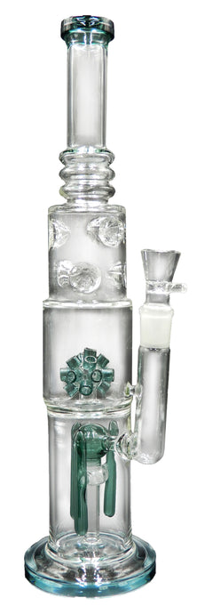 Heavy Duty Glass Double Percolator 2 chamber bong approx38cm (H) 188mm grind