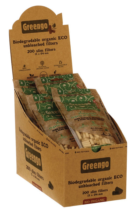GREENGO Biodegradable Eco Slim Filter Tips (20 packs x 200 tips)