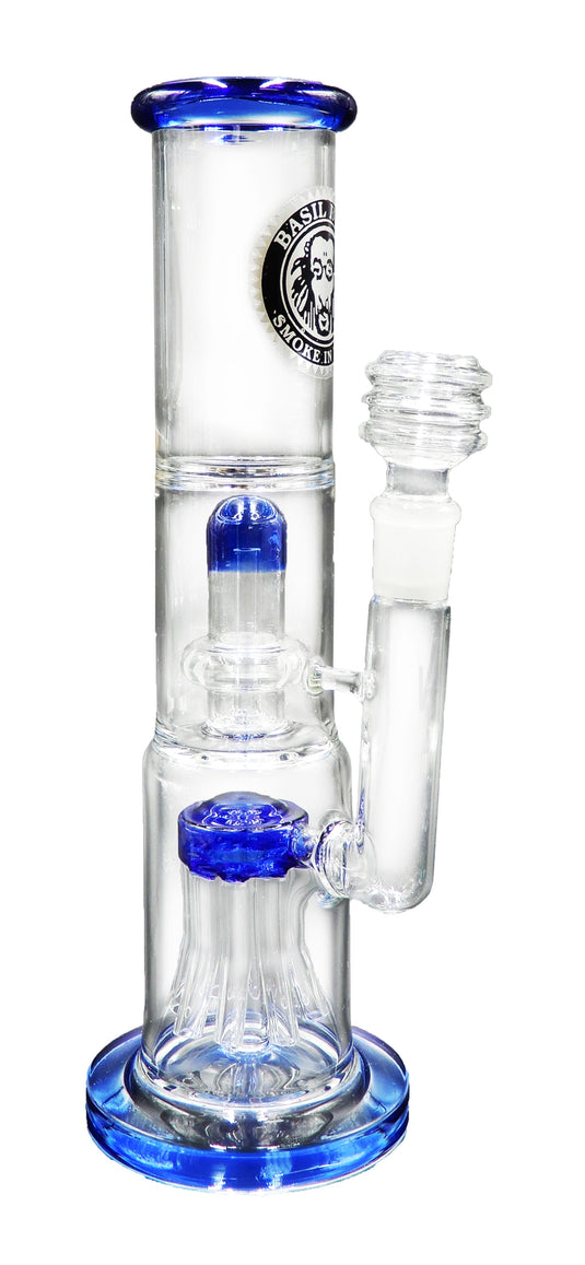 Heavy Duty Glass Double Percolator 2 chamber bong approx 30cm (H) 188mm grind