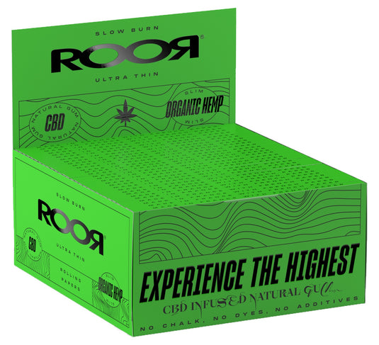 CBD Roor GREEN Organic Hemp Kingsize Ultra Slim papers (Box of 50)