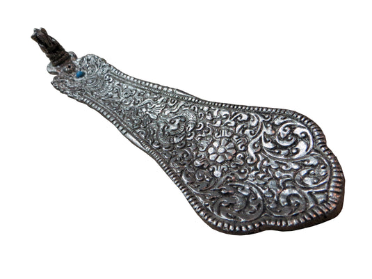 White Metal Incense Stand - Ganesh Keyhole Design