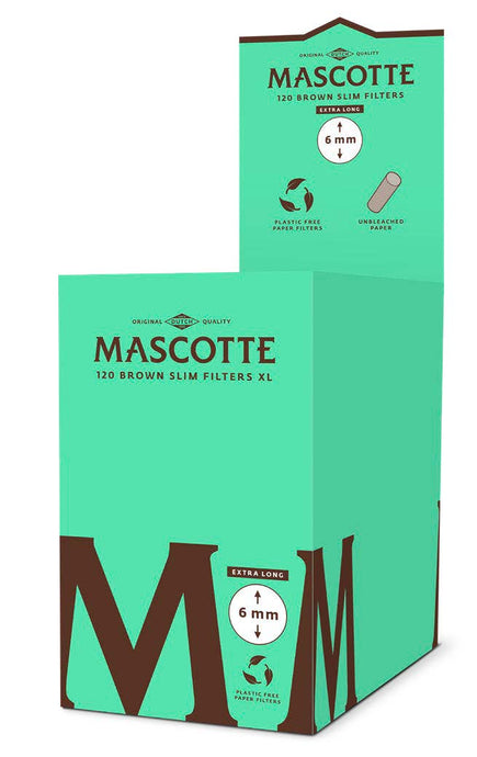 Mascotte Unbleached Brown XL Slim Filters (Box of 20 Packs of 120 filters)