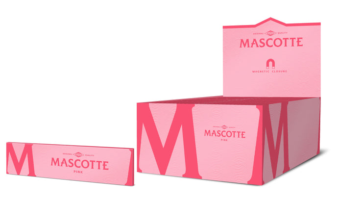 Mascotte KS Slim Pink 100  Hemp Papers with Magnetic Closure  (Box of 50 Packs)