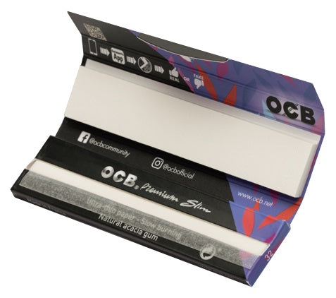 OCB Premium Slim Papers  Tips ( box of 32)