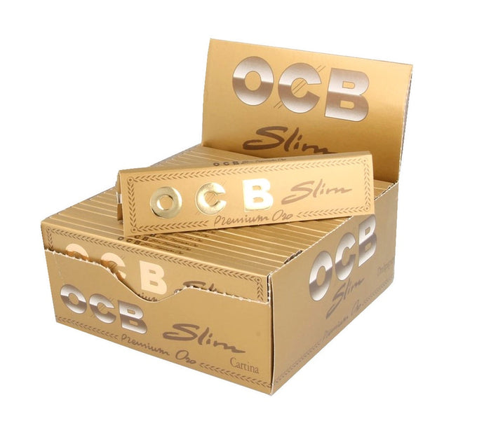 OCB GOLD Kingsize Slim Papers (Box of 50 packs)