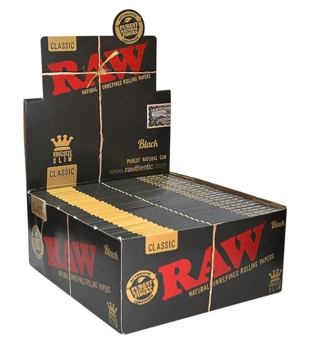 Raw Black Kingsize Classic Rolling Papers (Box of 50 packs)