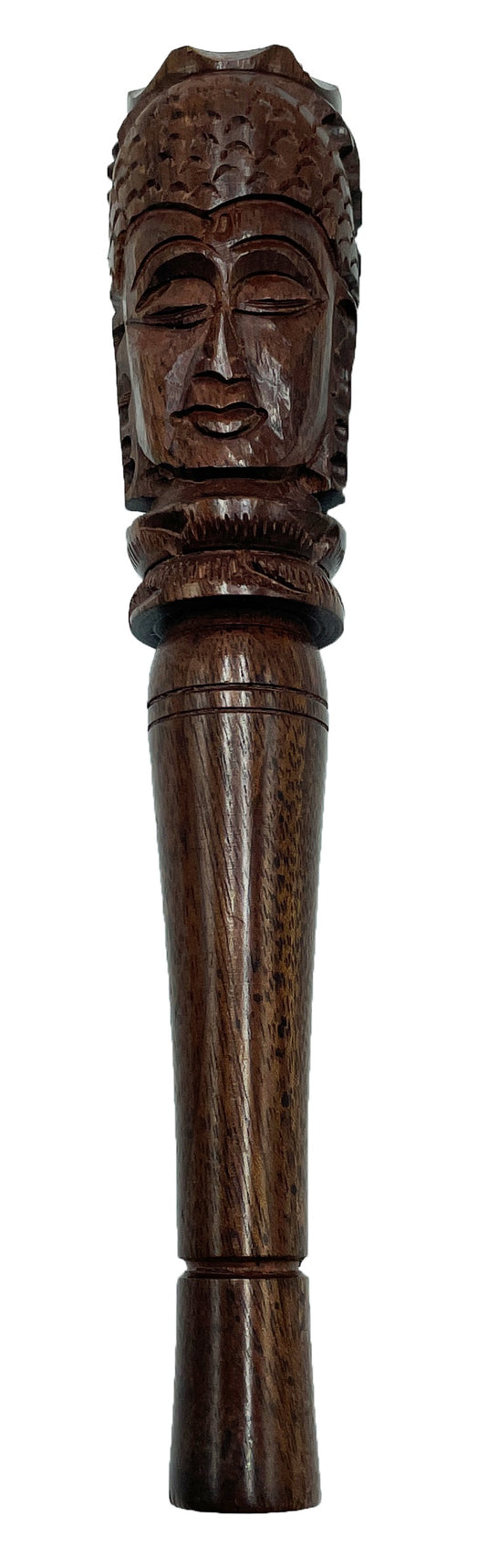 6 Wood Chillum with Shiva Carving